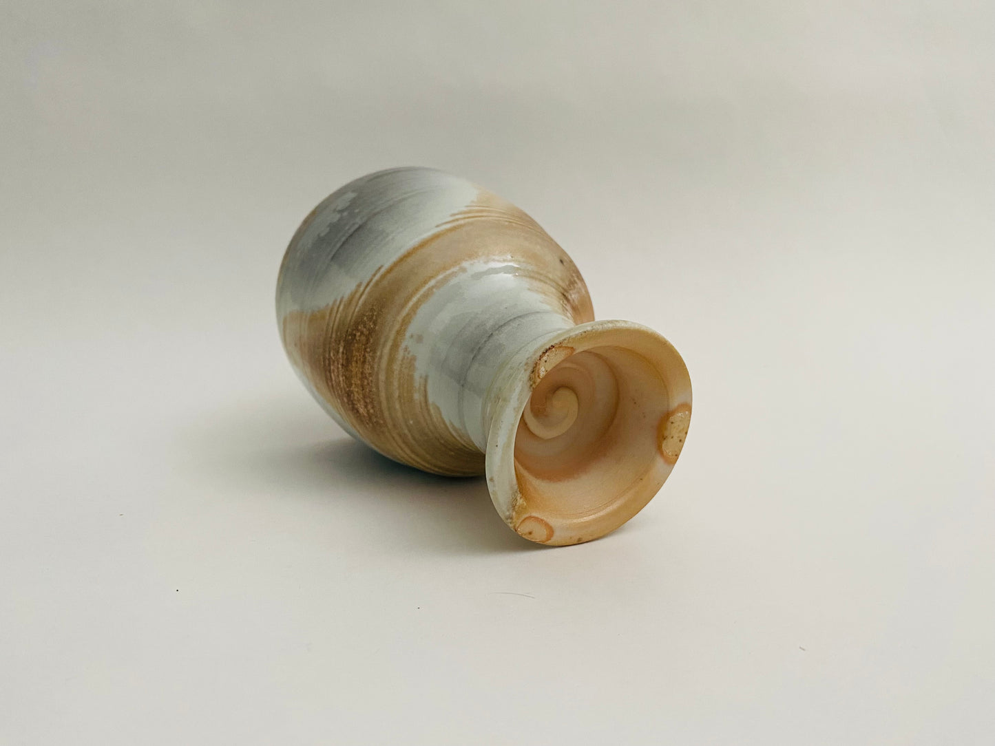 Wood fired porcelain goblet