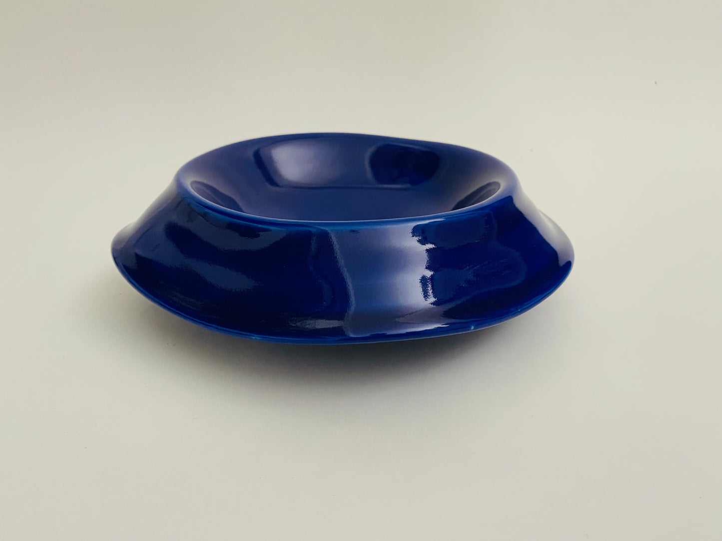 Drop rim bowl, cobalt glaze