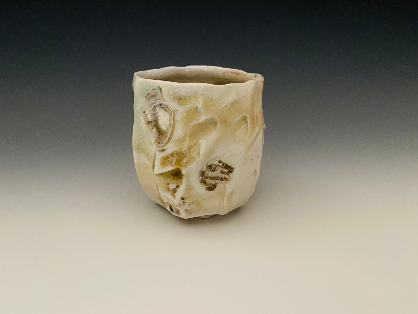 Wood fired faceted yunomi
