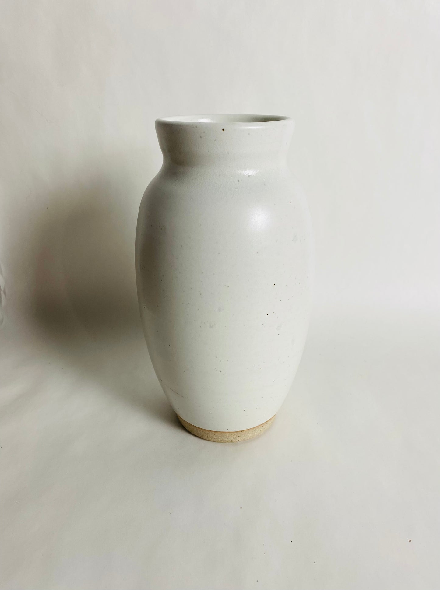 Vase with a Semi-Matte Satin White Glaze