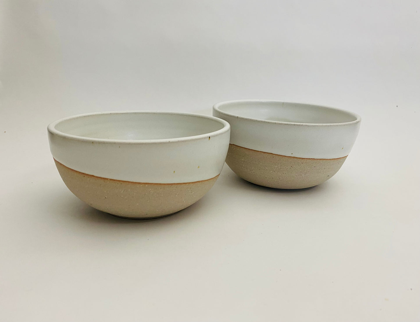 Two Bowls, Semi-Matte White Glaze