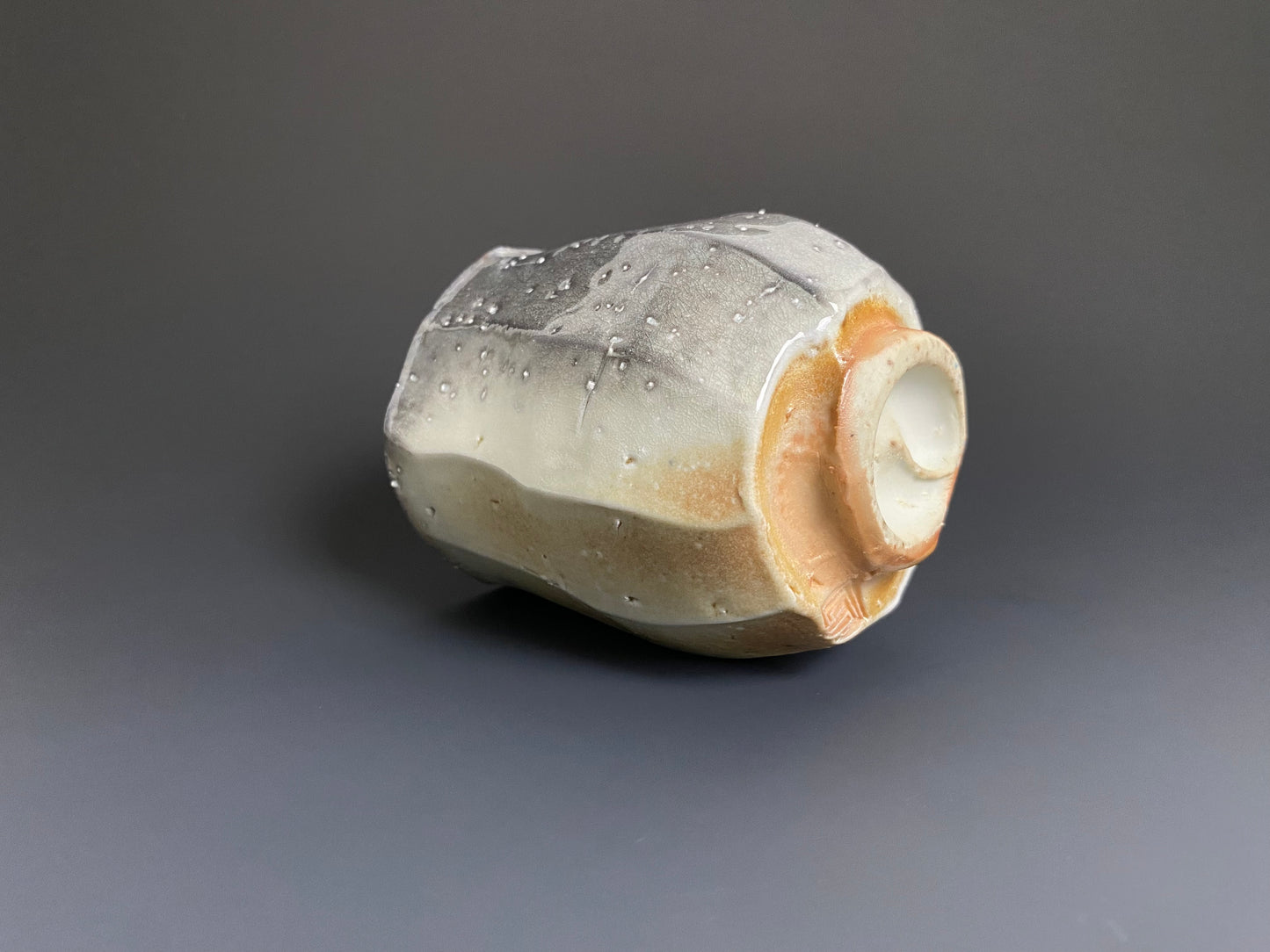 Faceted Wood Fired Porcelain Yunomi