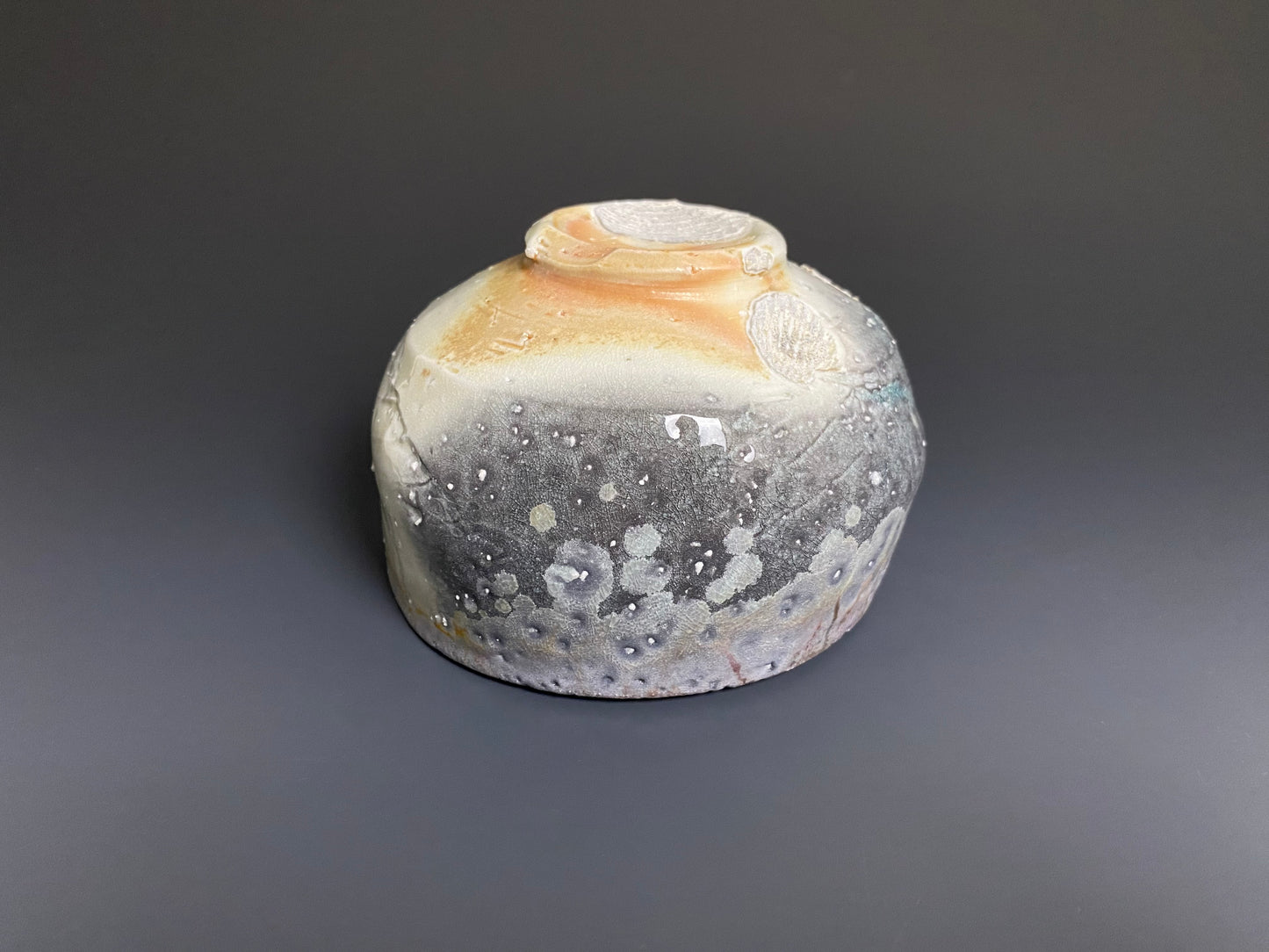 Wood Fired Porcelain Bowl with Shell Markings