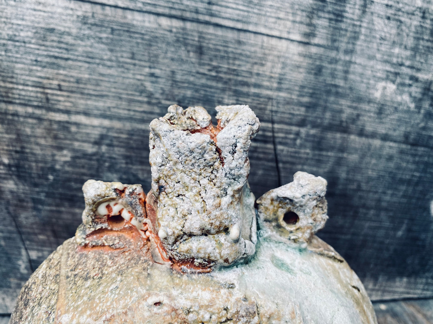 Wood Fired Canteen with Melted Glass Inclusions