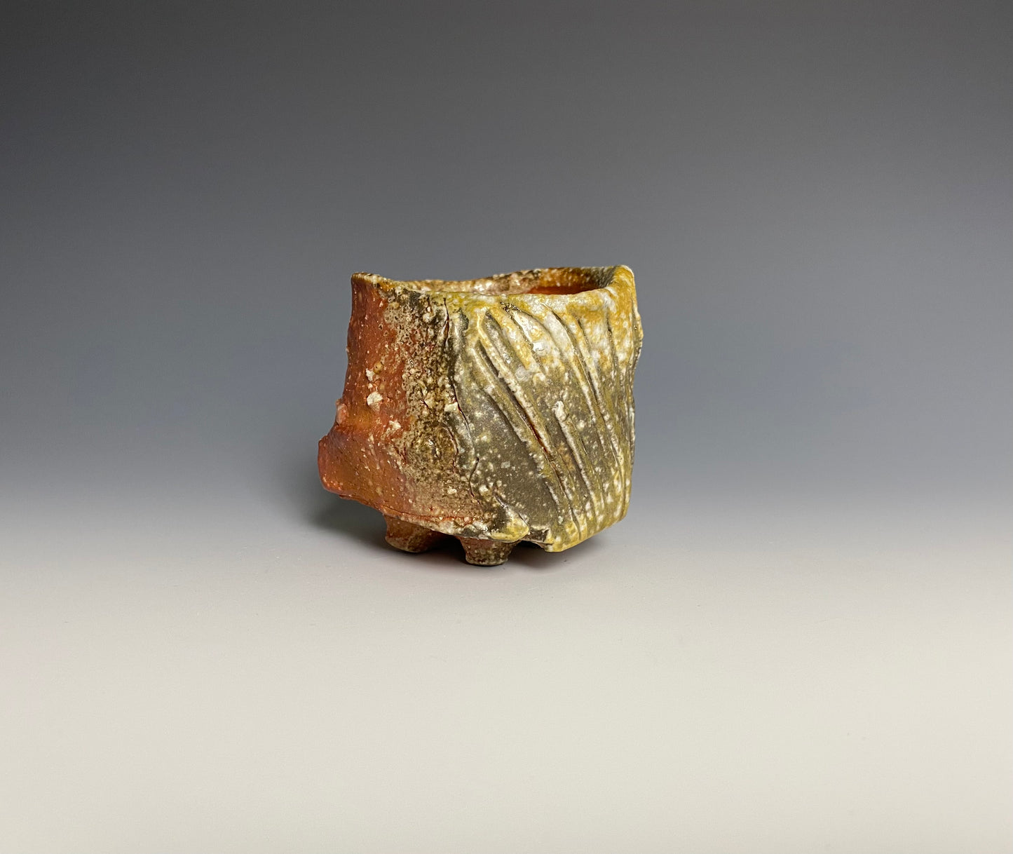 Wood fired hand carved sipping cup