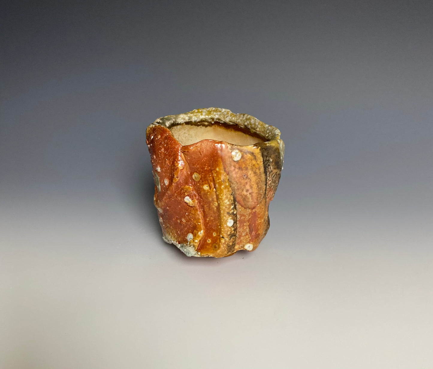 Wood fired hand carved yunomi