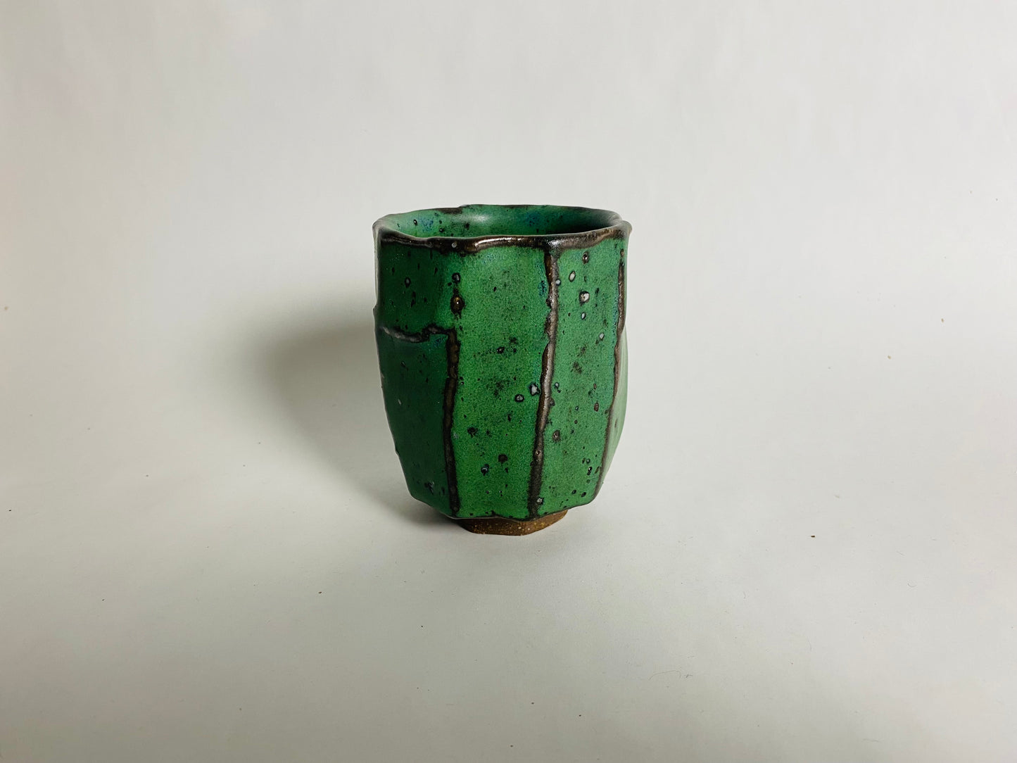 Forest Green Faceted Yunomi