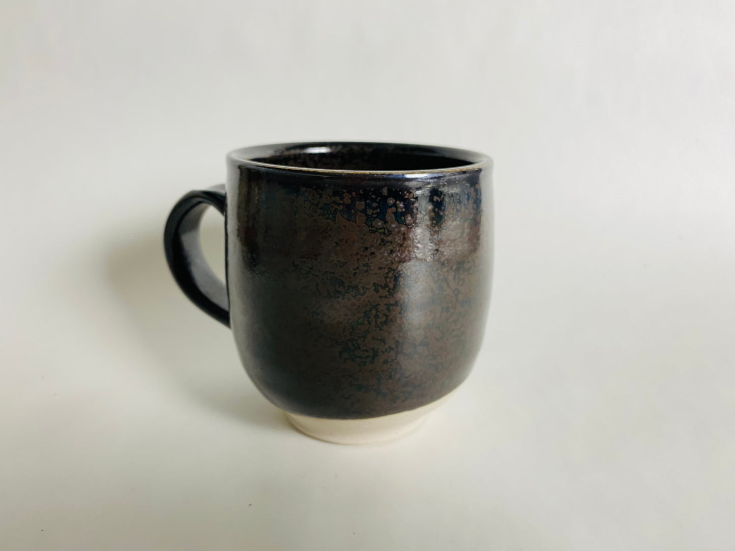 Large Black Glazed Mug with Crystalline Finish