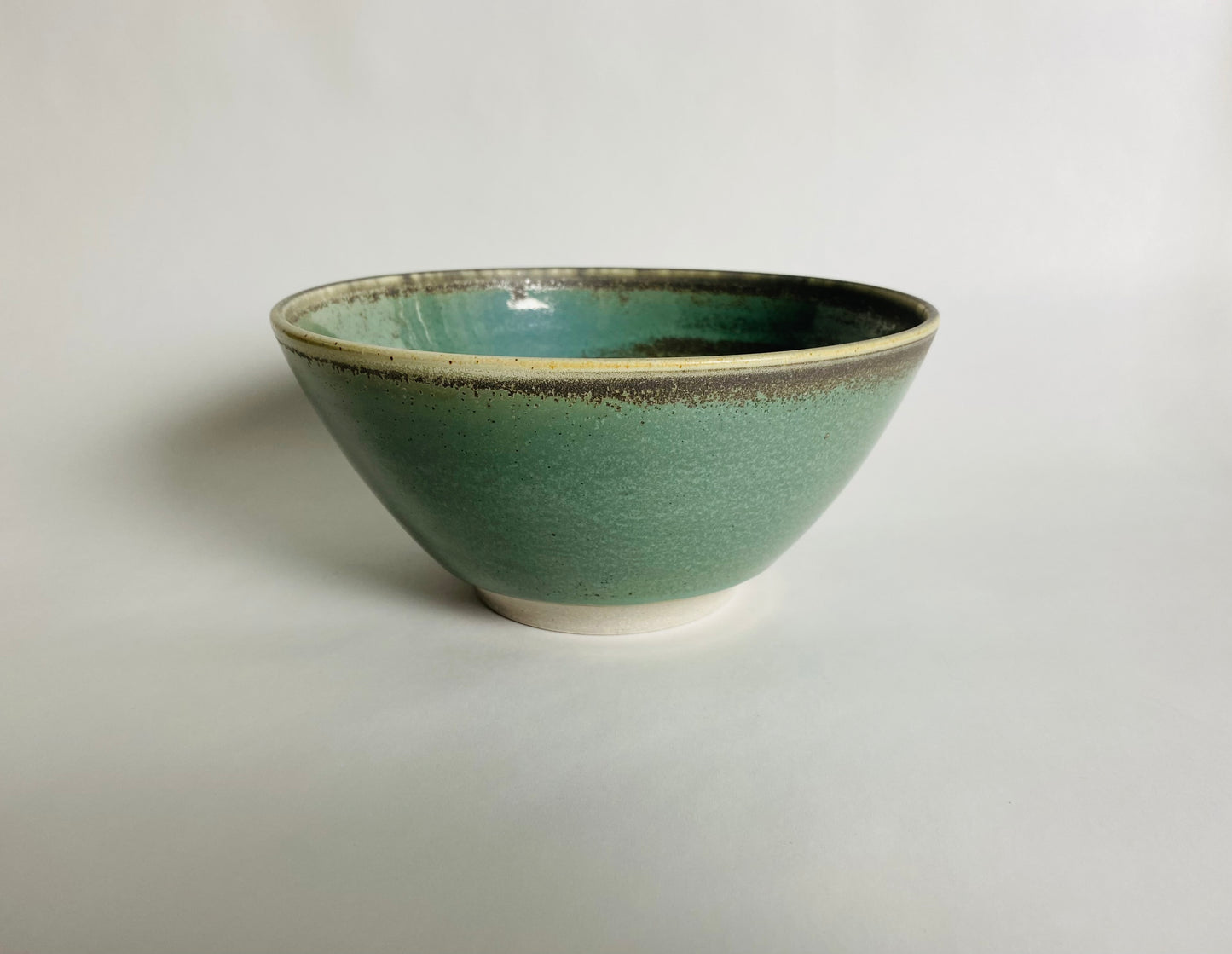 Ramen Bowl with a Green/Carbon Glaze