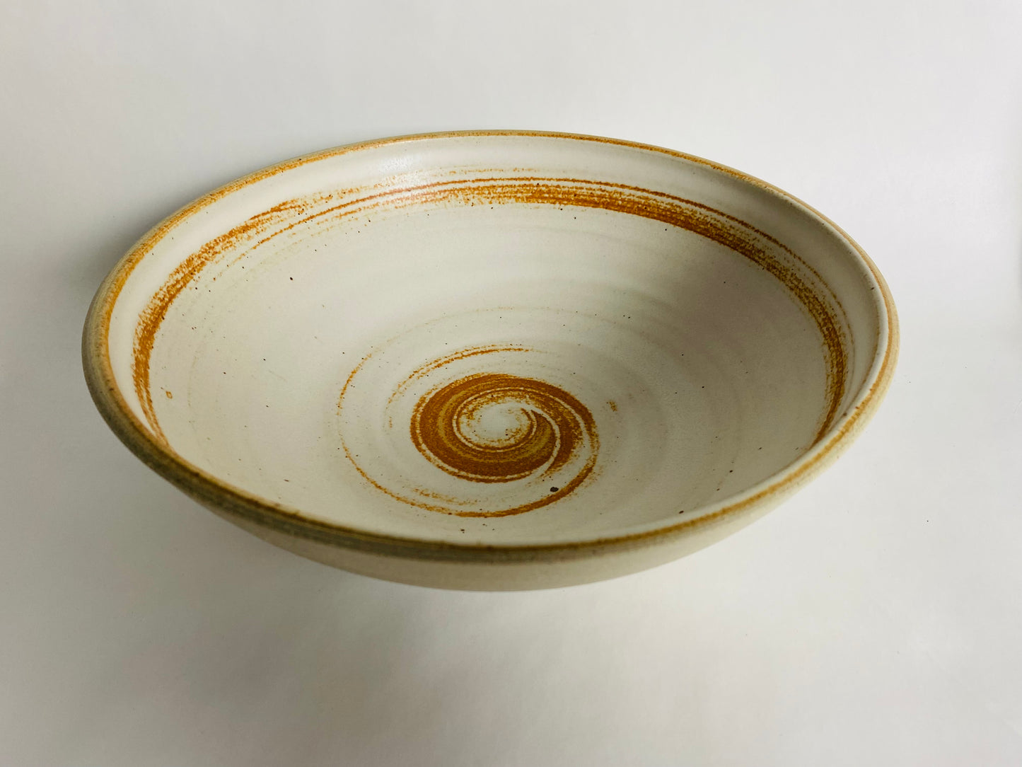 Serving Bowl with a Matte Glaze and Bare Clay