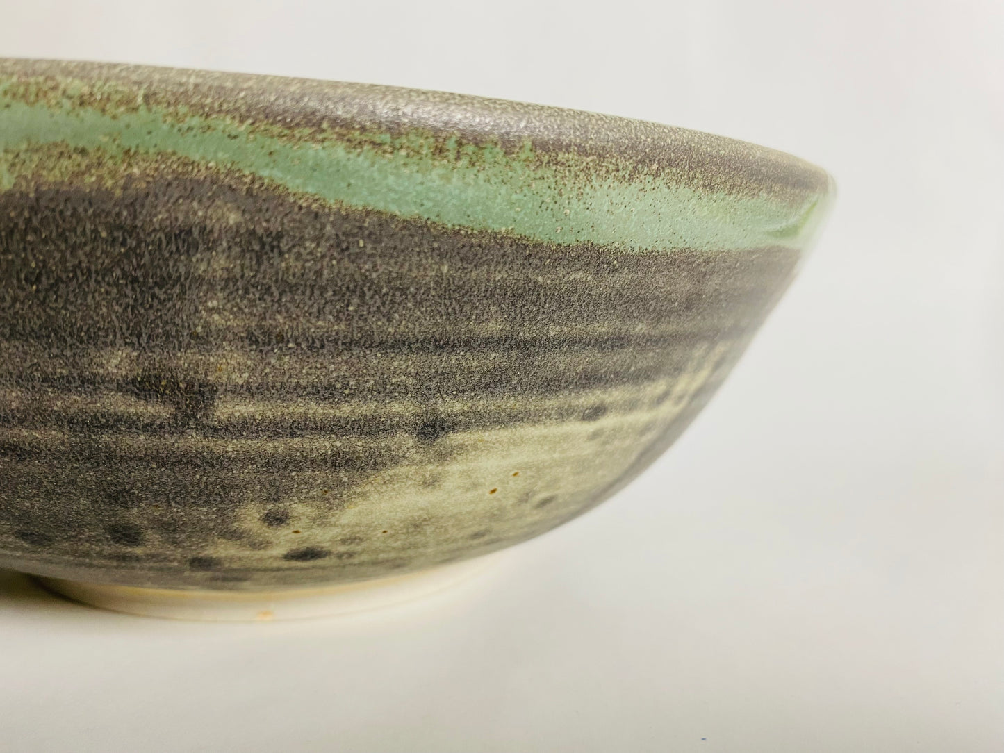 Serving Bowl in a Carbon/Spotted/Green Glaze