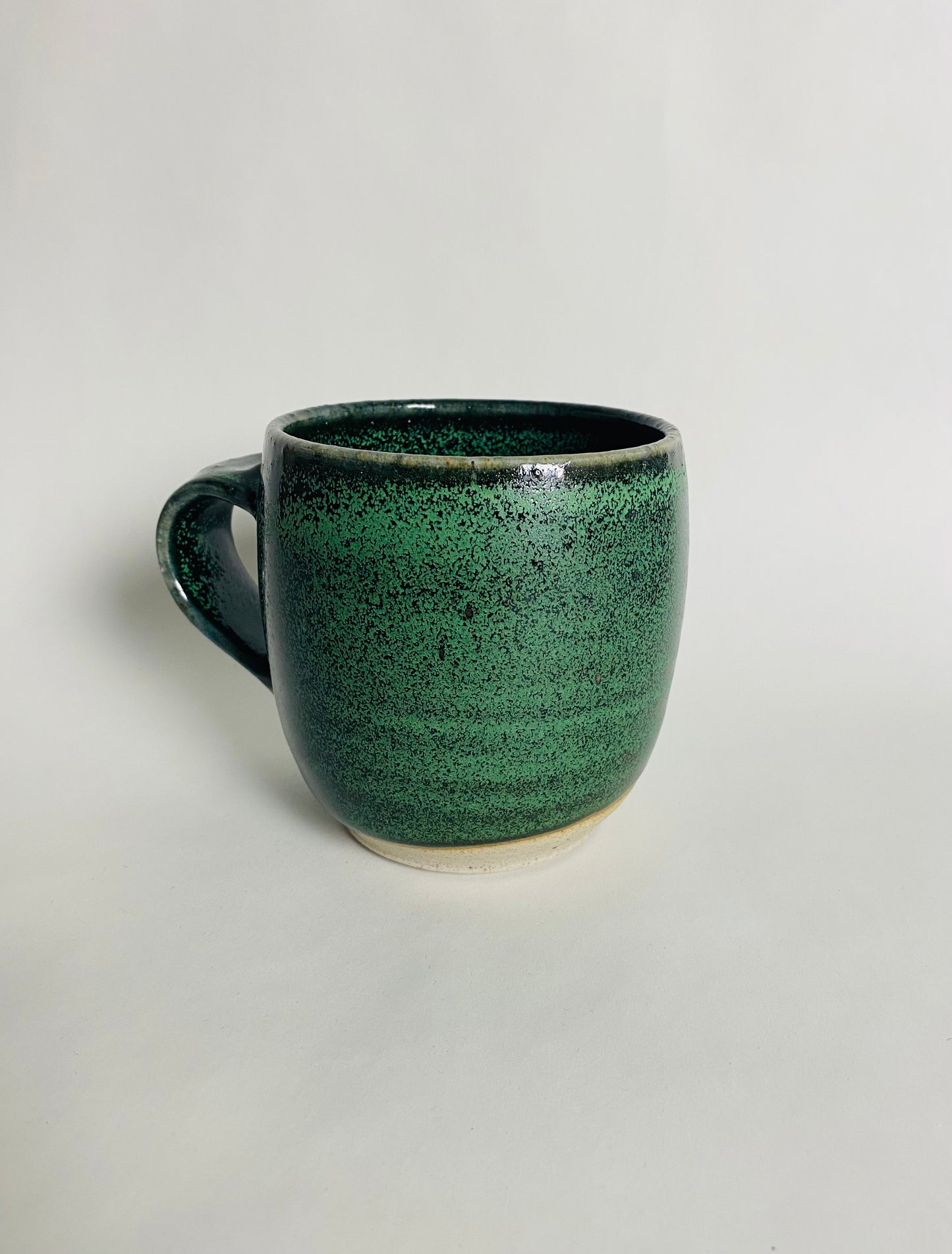 Mug with a Forest Green Glaze with Crystals