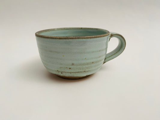 Light green stoneware mug