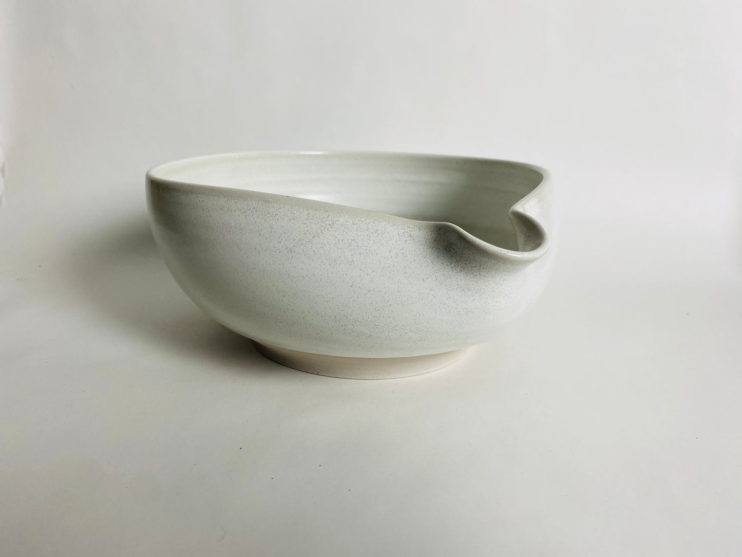 Pouring Bowl with a White Satin Glaze