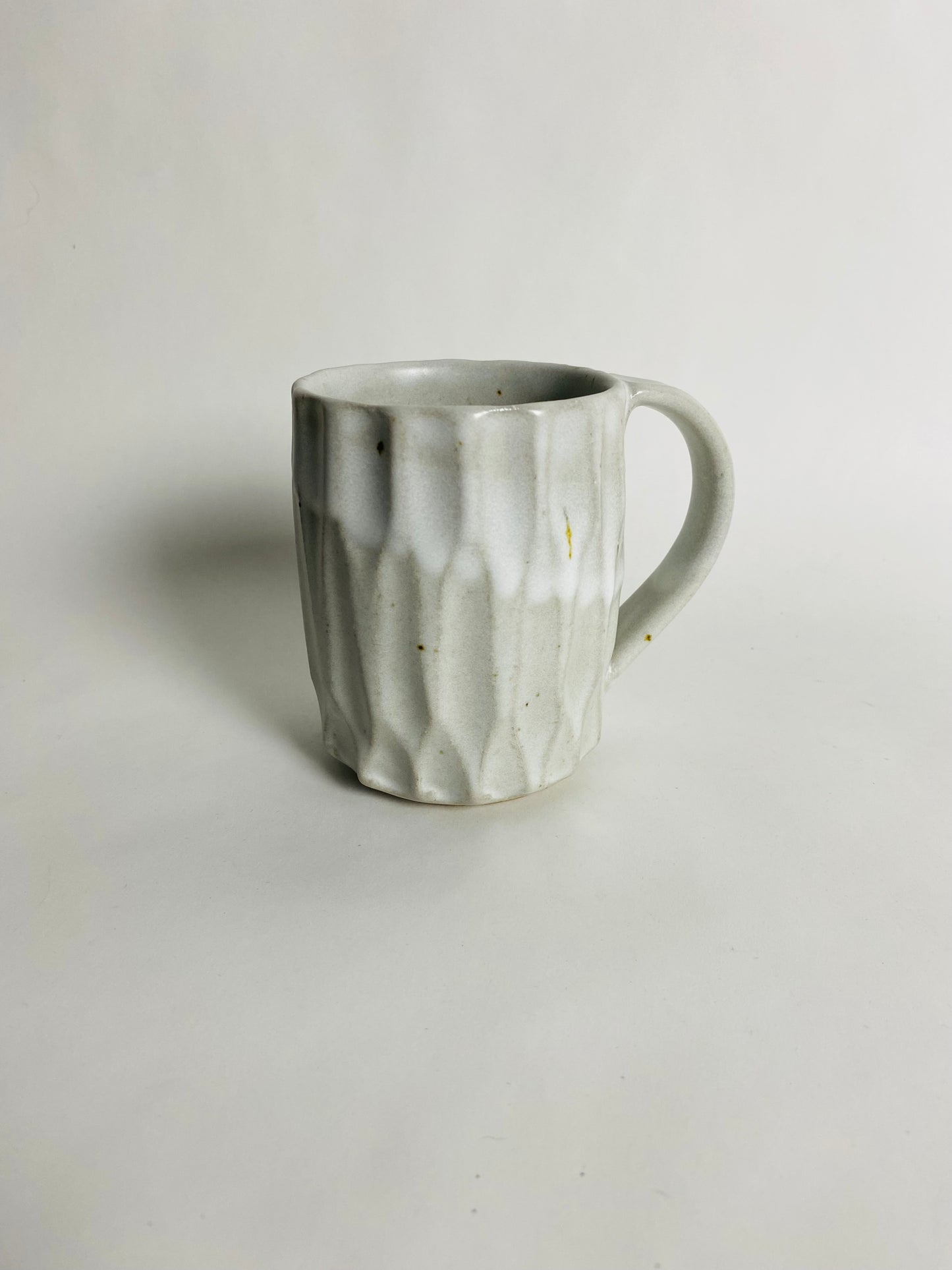 Faceted Mug in a White Glaze