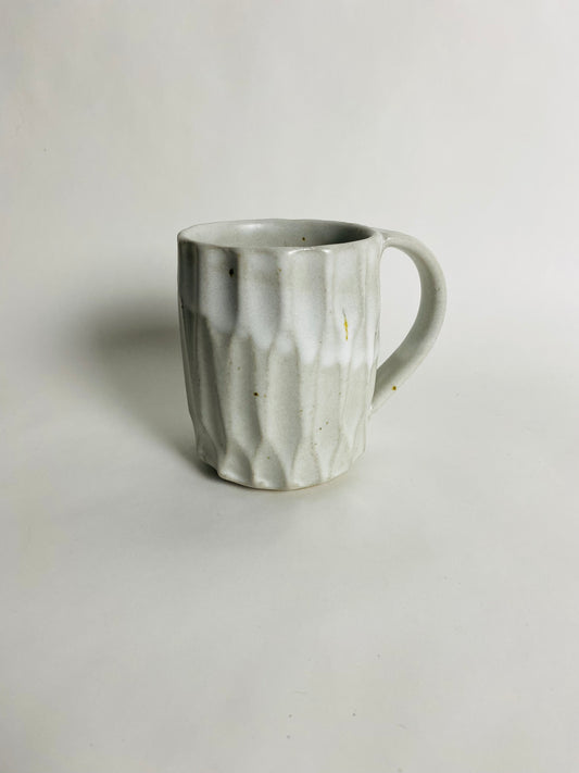 Faceted Mug in a White Glaze