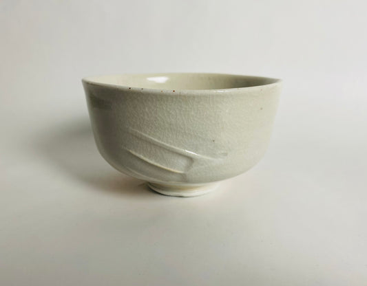 White Shino Bowl with Paddle Marks