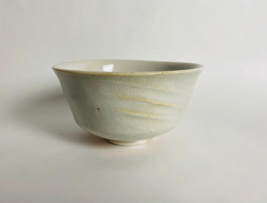 White Shino Bowl with Paddle Marks