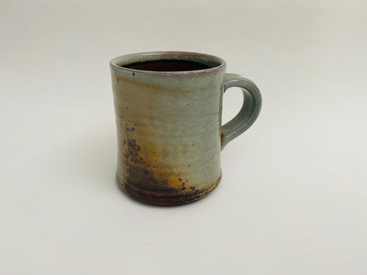 Wood Fired Mug, White Shino glaze