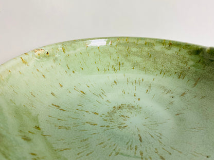 Green Serving Bowl with a Speckled Finish
