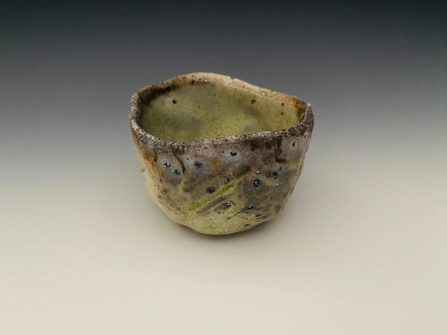 Hand carved wood fired tea bowl