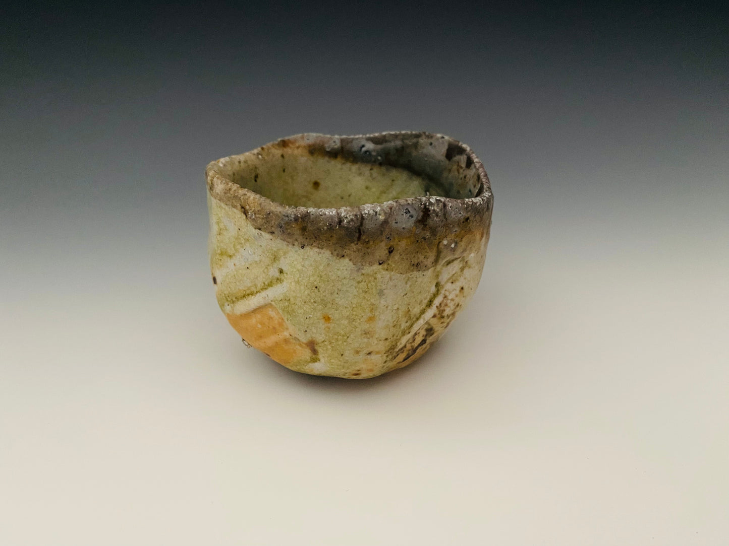 Hand carved wood fired tea bowl