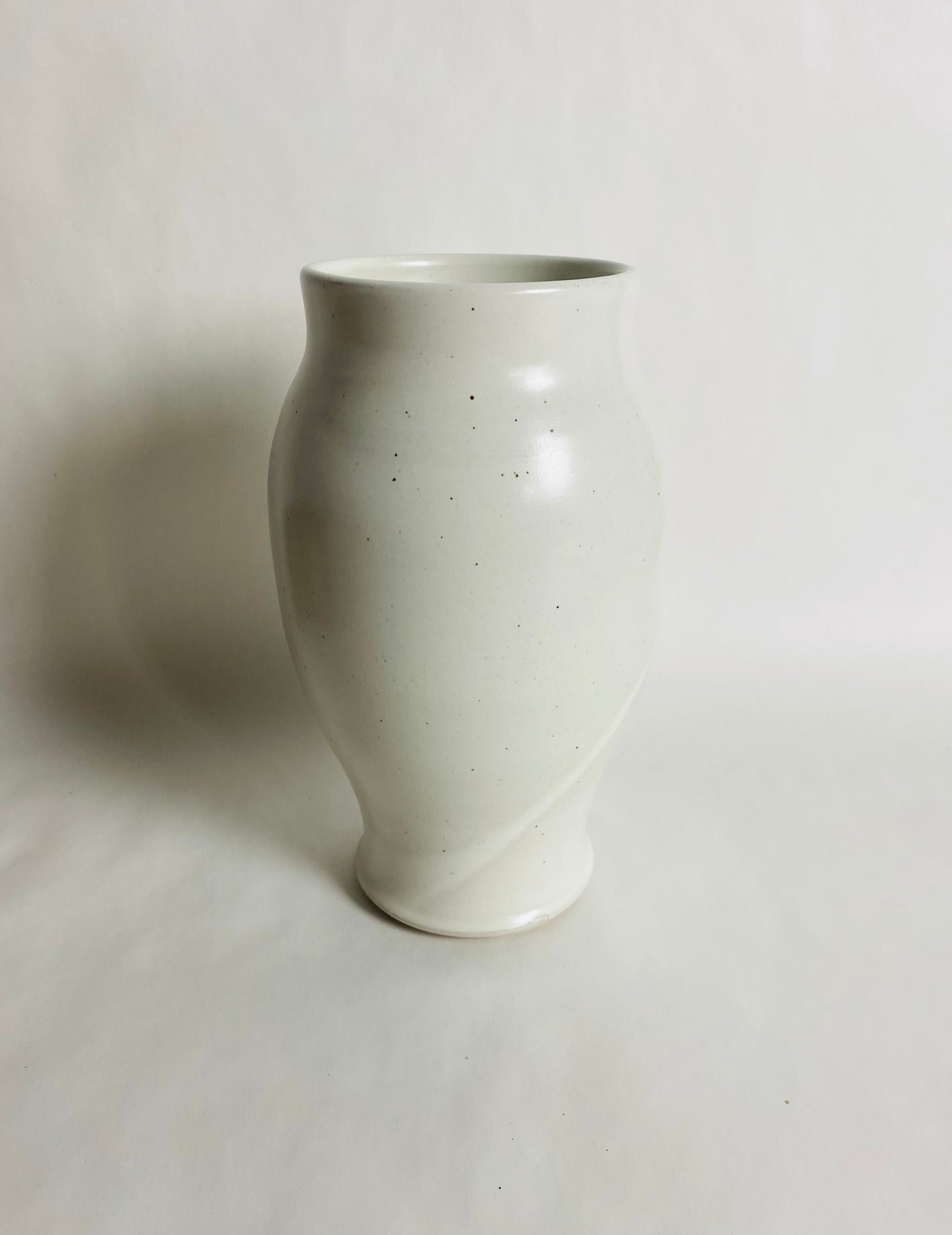 Vase with a Semi-Matte Satin White Glaze