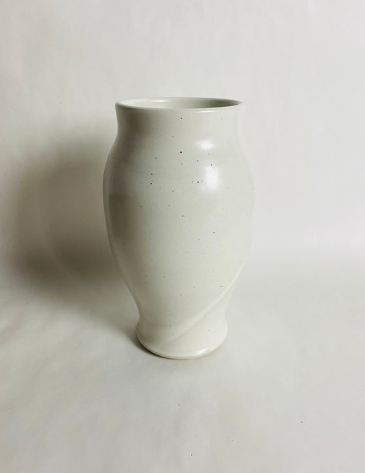 Vase with a Semi-Matte Satin White Glaze