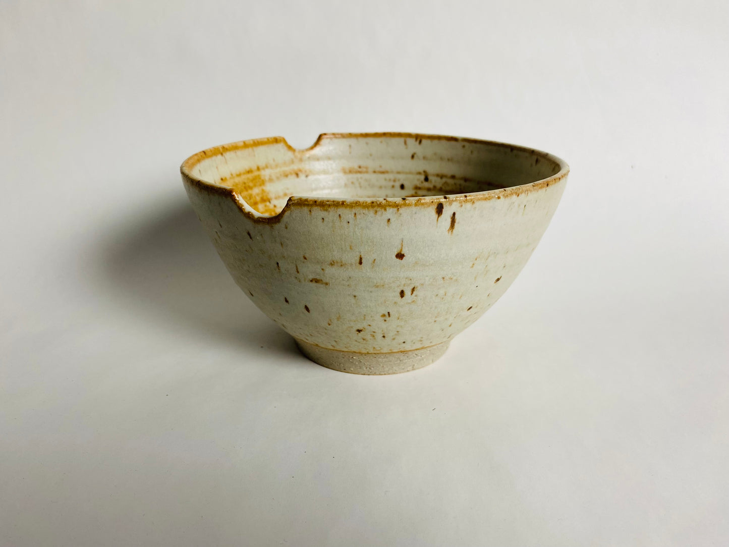 A set of 4 chop ramen bowls in a matte glaze with speckles