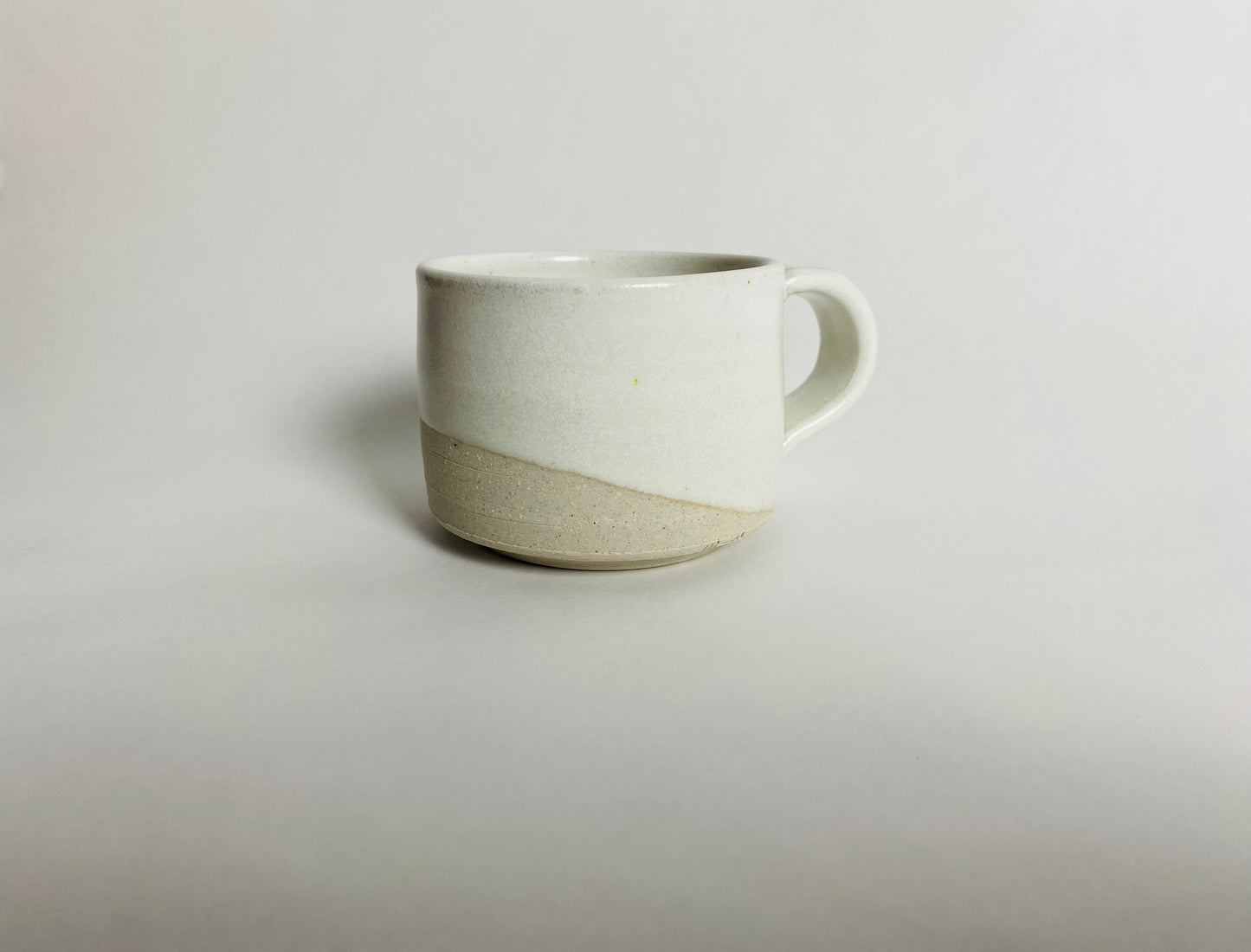 Double Espresso Cup with a White Glaze