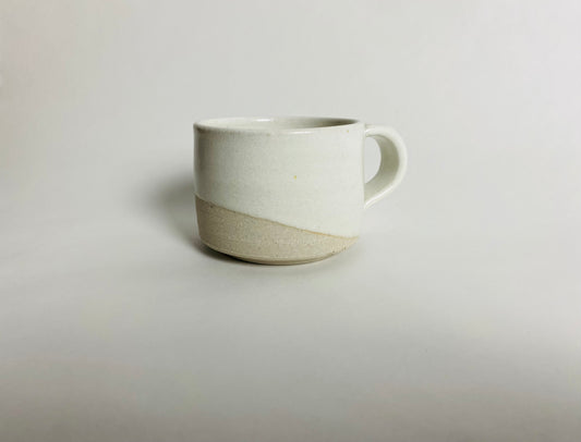 Double Espresso Cup with a White Glaze