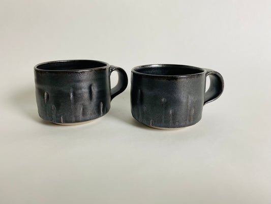 A Pair of Black Espresso Cups
