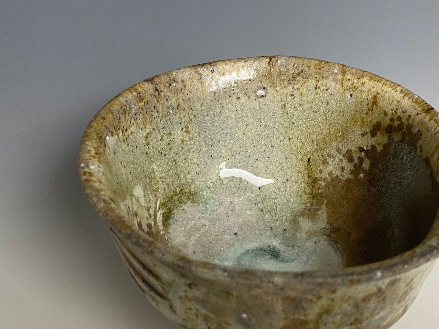 Wood fired bowl with paddle marks.