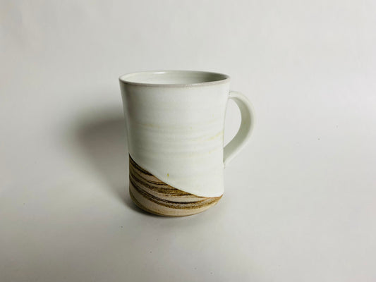 Big and Tall Mug, Satin White Glaze and Marbleized Clay