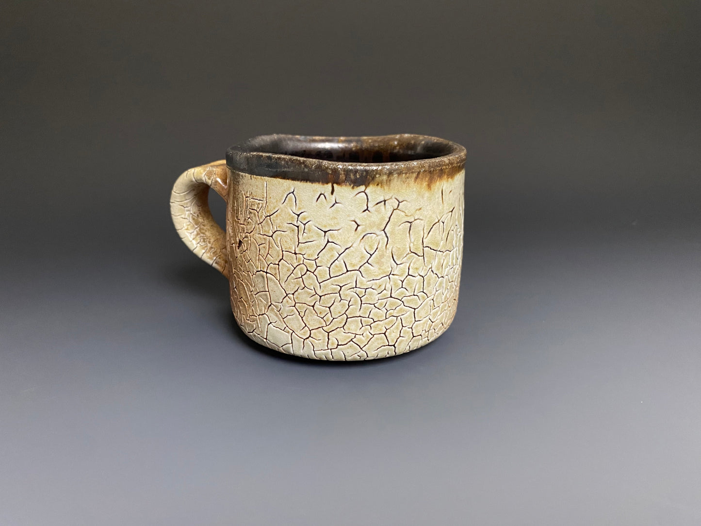 Wood Fired Mug with Crackle Slip