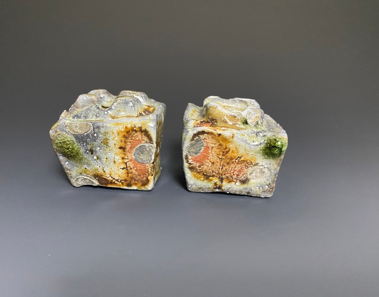 A Pair of Wood Fired Sake Cups