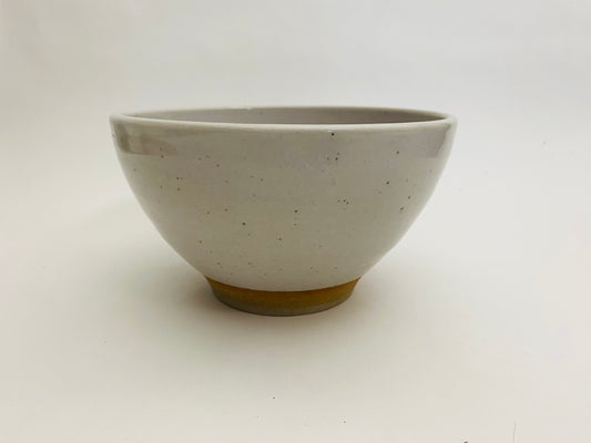 Ramen bowl. White Shino Glaze with Iron Speckles