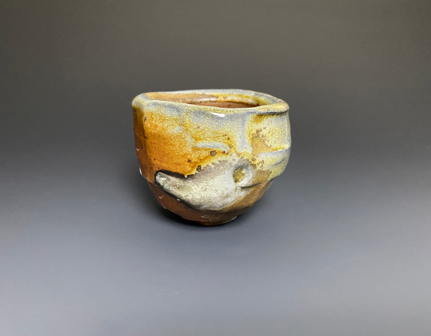 Wood Fired Cup with Melted Beach Glass