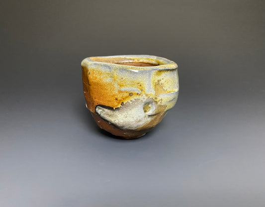 Wood Fired Cup with Melted Beach Glass