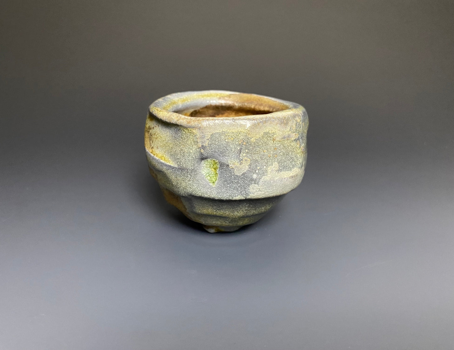 Wood Fired Cup with Melted Beach Glass