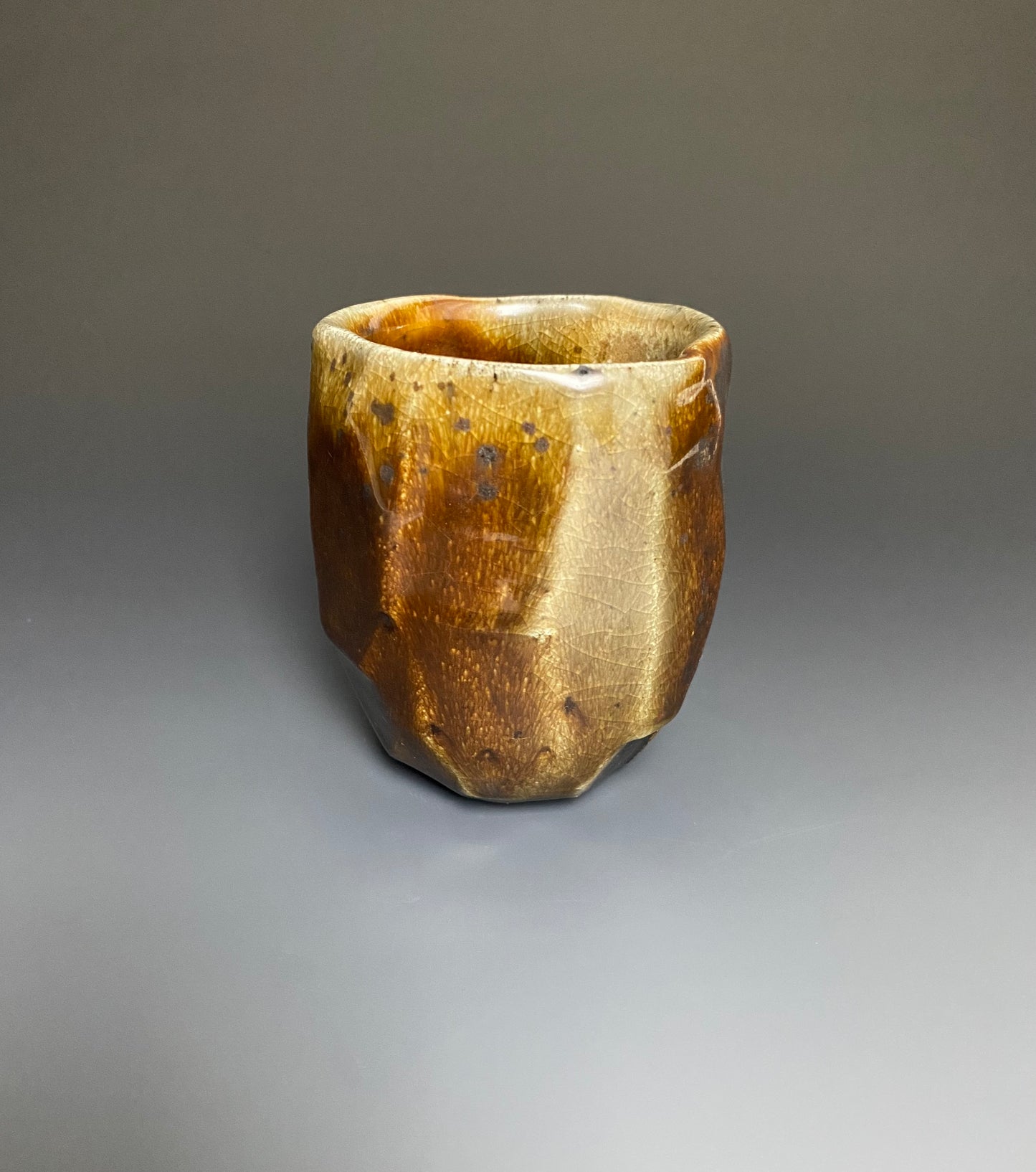 Wood Fired Faceted Stoneware Yunomi