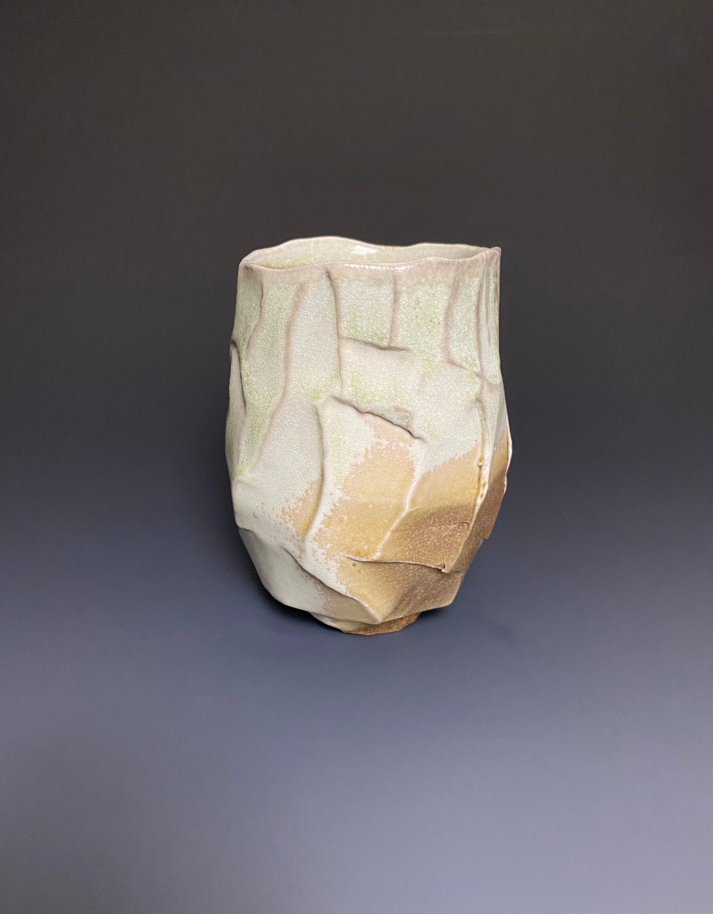 Hand Carved Wood Fired Porcelain Yunomi