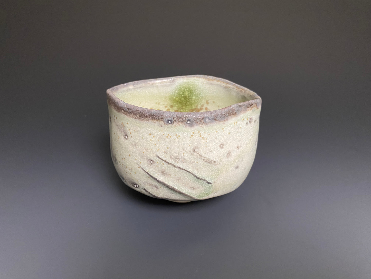 Wood Fired Porcelain Bowl with Paddle Marks