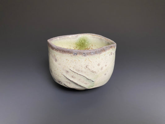 Wood Fired Porcelain Bowl with Paddle Marks