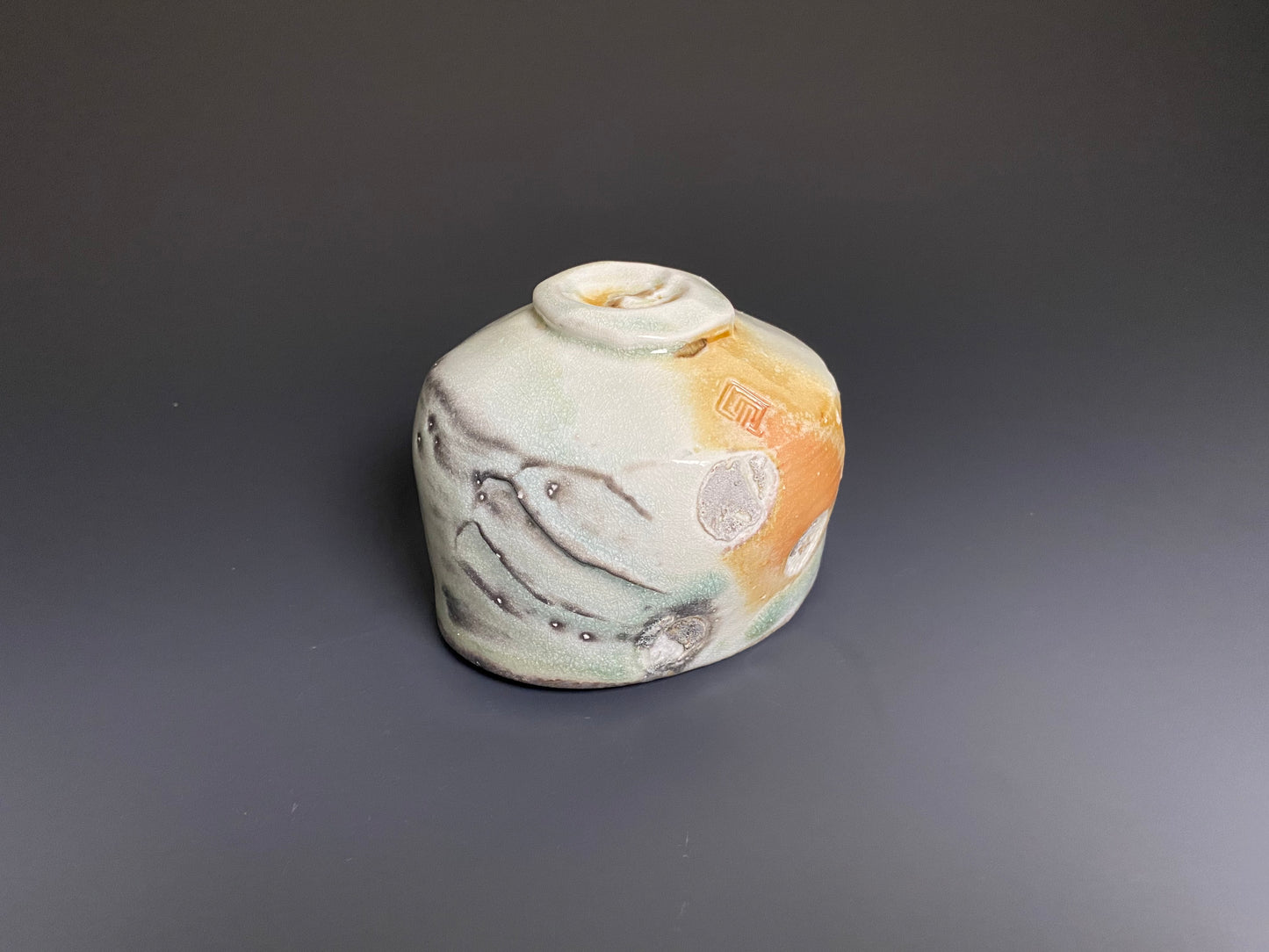 Wood Fired Porcelain Bowl with Paddle Marks