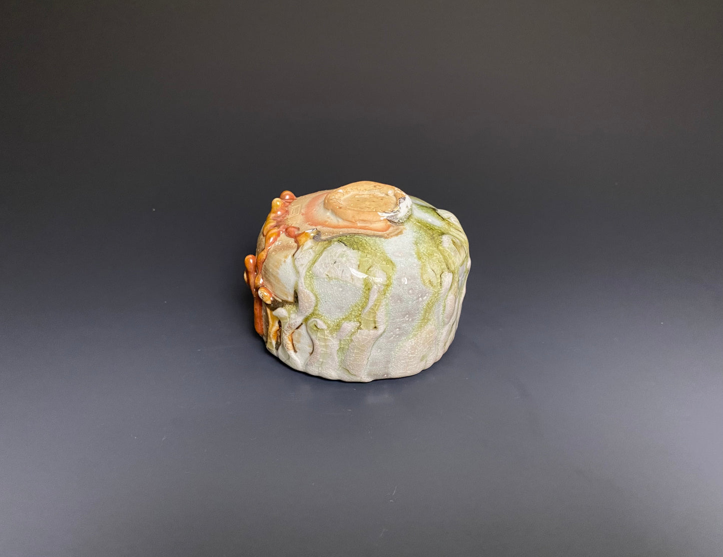 Wood Fired Porcelain Bowl with a Crawling Glaze