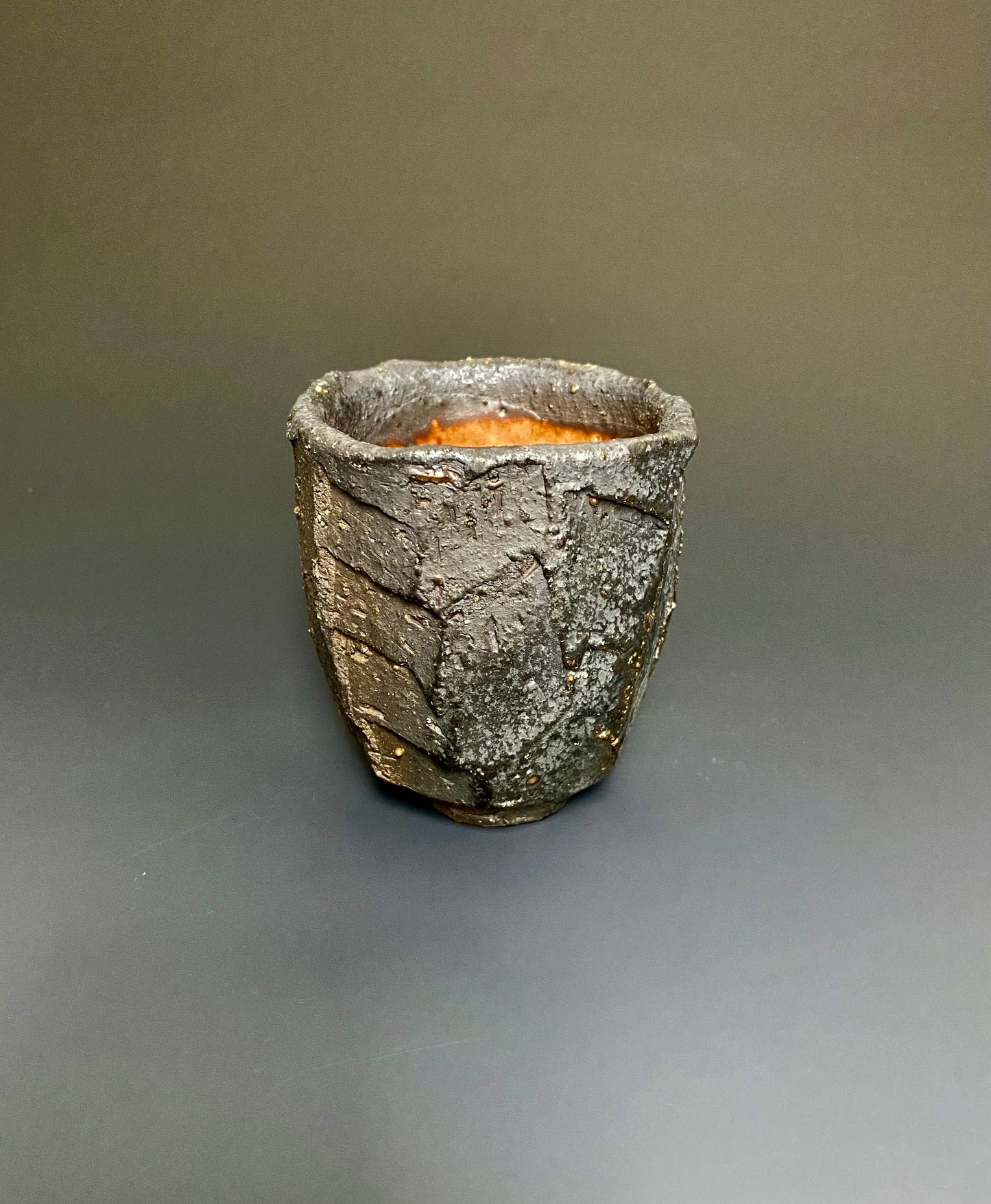 Wood Fired Yunomi Black Clay