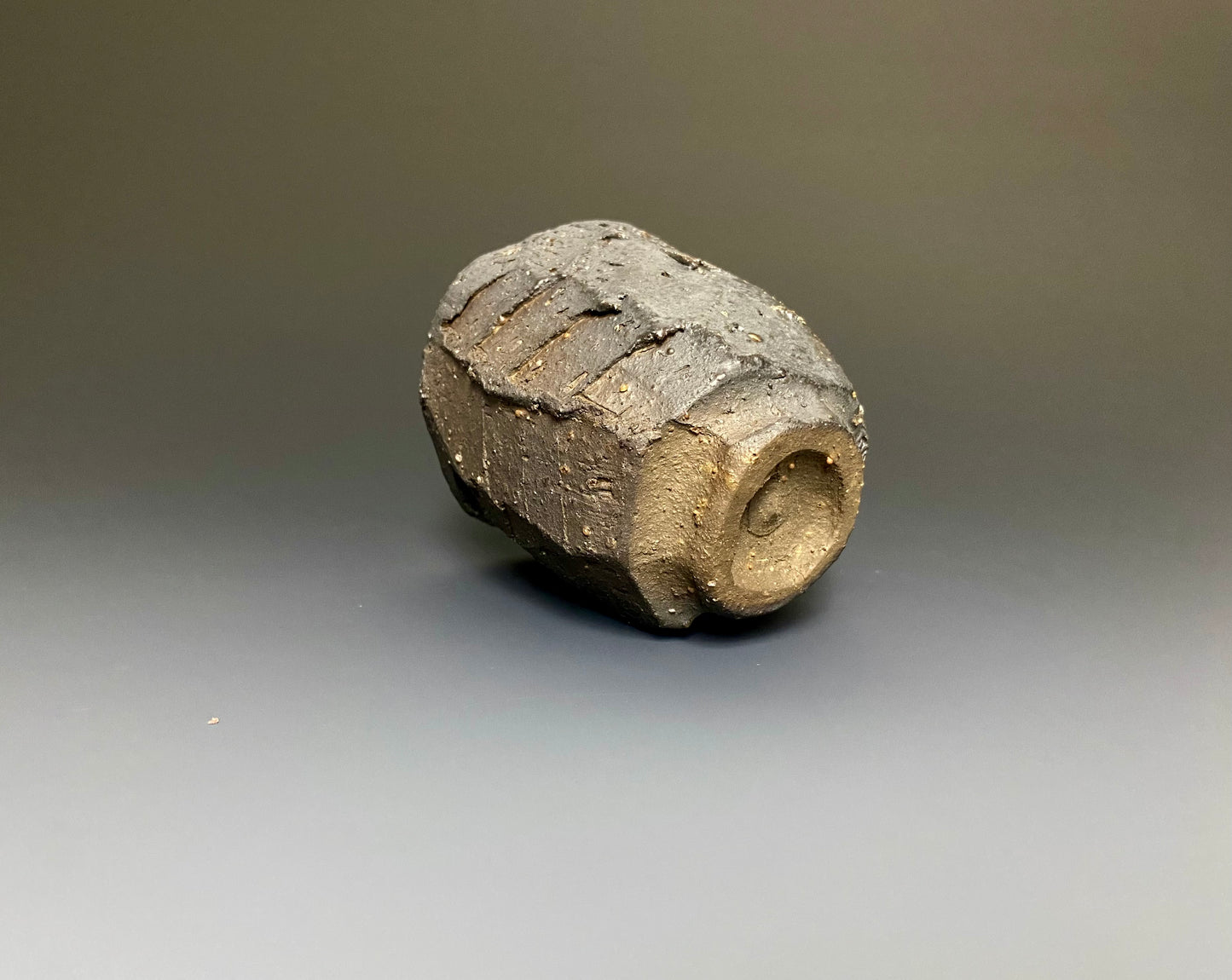 Wood Fired Yunomi Black Clay
