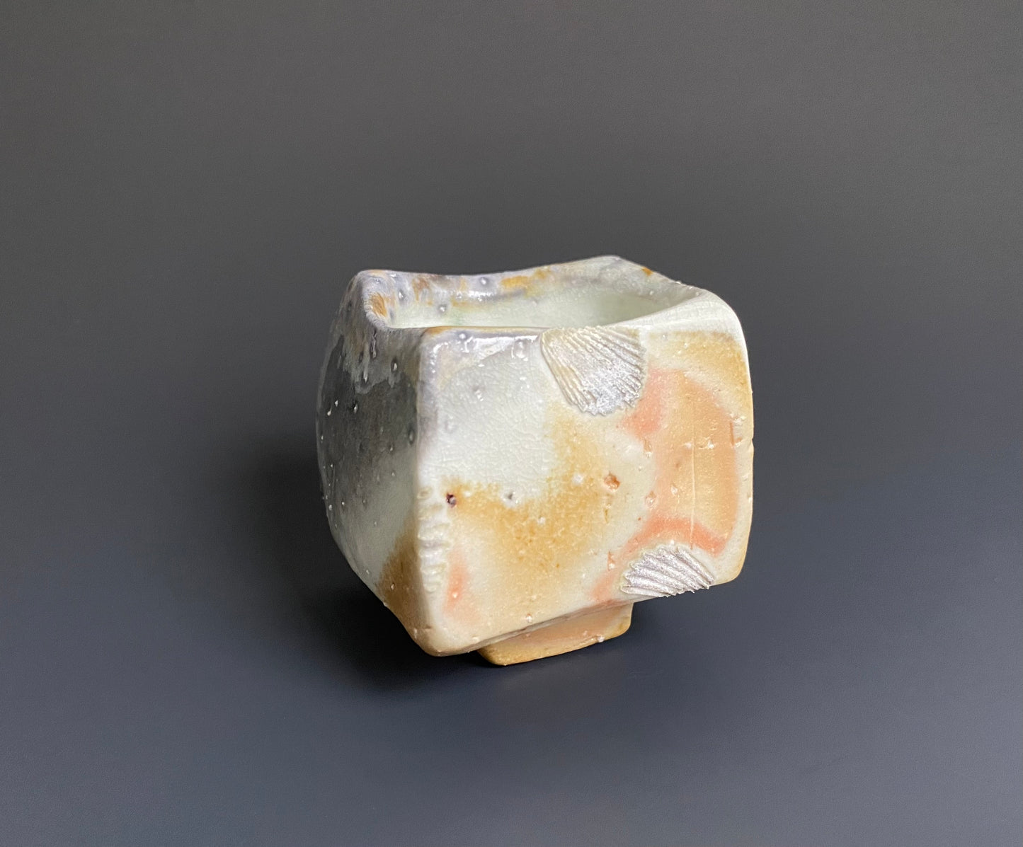 Large Square Wood Fired Sake Cup