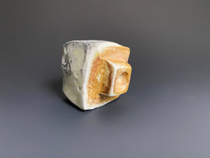 Large Square Wood Fired Sake Cup